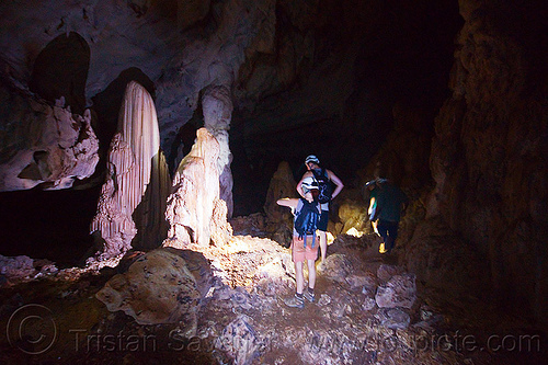 stalagmites - cave formations - caving in mulu (borneo), borneo, cave formations, cavers, caving, clearwater cave system, clearwater connection, concretions, gunung mulu national park, malaysia, natural cave, speleothems, spelunkers, spelunking, stalagmite