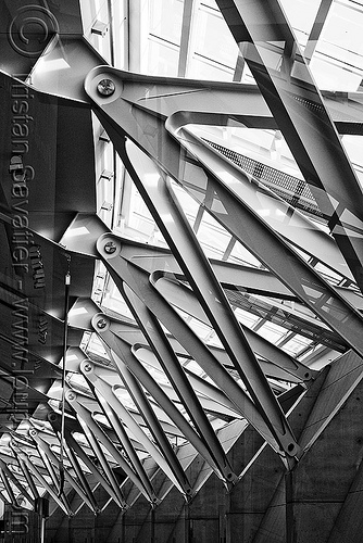 steel beams - toronto pearson international airport (canada), airport lobby, architecture, beams, international terminal, pearson, steel, structure, toronto, yyz
