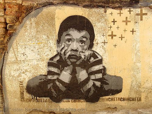 stencil graffiti (granada, spain), child, chincheta, graffiti, granada, kid, stencil, street art