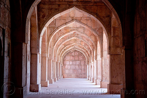 stone vaults - palace ruins - mandu (india), architecture, mandav, mandu, vanishing point, vaults