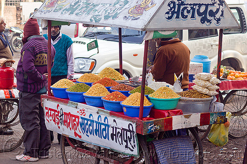 street food cart - lucknow (india), food cart, heaps, lucknow, men, snack food, snacks, street food, street seller, street vendor