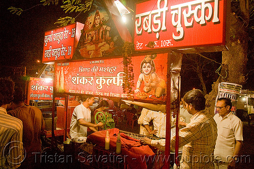street food stand at night - gwalior (india), gwalior, night, stall, street seller, street vendor