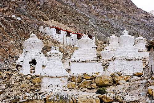 stupas - nubra valley - ladakh (india), chortens, diskit, gompa, ladakh, nubra valley, stupas, tibetan monastery