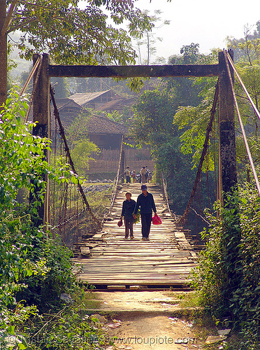 suspension bridge - vietnam, suspension bridge, tat nga, tát ngà
