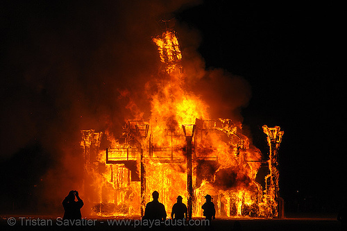 the man is burning - burning man 2006, burning man at night, fire