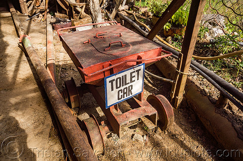 toilet car - mine trolley (philippines), balatoc mines, gold mine, mancart, mine railway, mine train, mine trolley