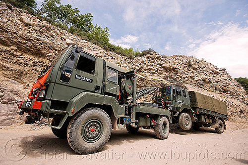 towed military truck - ladakh (india), 4x4 trucks, army trucks, indian army, ladakh, lorry, military trucks, road, tow truck, towed