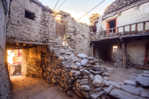 traditional mud houses - kagbeni (nepal), annapurnas, house, kagbeni, kali gandaki valley, village