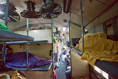 train sleeper couch (india), blankets, ceiling fans, indian train, inside, interior, passengers, peopletrain, sleeper class, sleepers, sleeping, train car, train couch