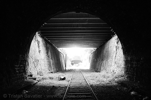 train tunnel - petite ceinture - abandoned underground railway (paris, france), railroad tracks, railway tracks, railway tunnel, trespassing