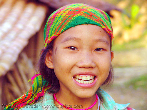 tribe girl - vietnam, child, colorful, girl, green hmong, hill tribes, hmong tribe, indigenous, kid, teeth