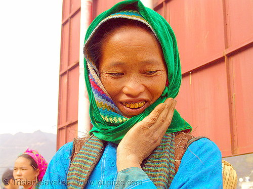 tribe woman - vietnam, asian woman, colorful, gold teeth, green hmong, hill tribes, hmong tribe, indigenous, mèo vạc