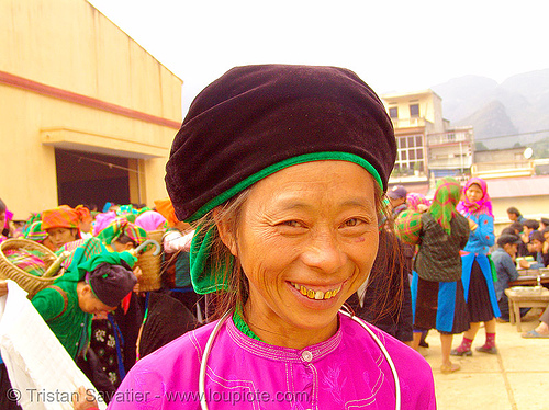 tribe woman - vietnam, asian woman, colorful, gold teeth, hill tribes, indigenous, mature woman, mèo vạc, old