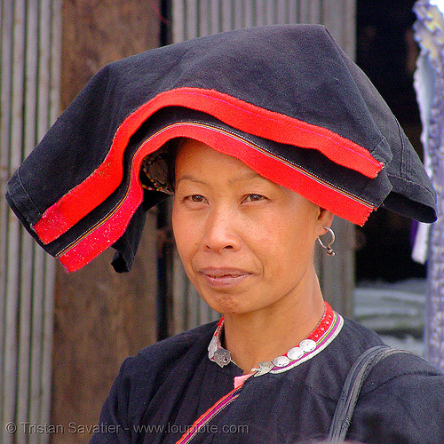 tribe woman - vietnam, asian woman, dao, dzao, headdress, hill tribes, indigenous, red, yao