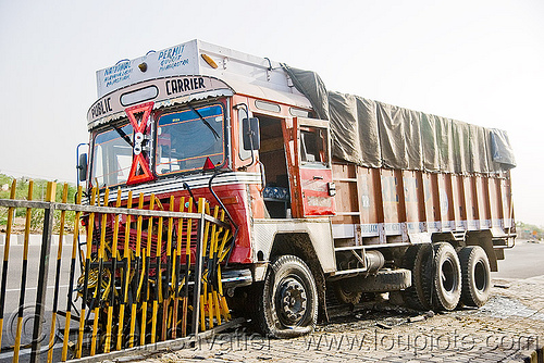 truck accident (india), crash, lorry accident, metal fence, road, tata motors, traffic accident, truck accident, wreck