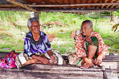two old women (borneo), borneo, malaysia, old woman, old women, sitting