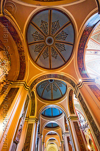 vaults perspective - salta cathedral (argentina), argentina, baroque, cathedral, ceiling, church, domes, noroeste argentino, perspectibe, salta capital, vaults