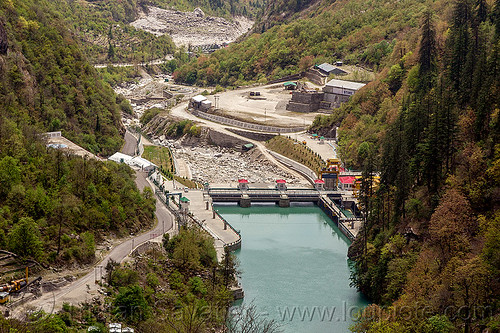 vishnu-prayag hydro project dam (india), alaknanda river, alaknanda valley, hydro-electric, mountain river, mountains, vishnuprayag dam, vishnuprayag hydro project