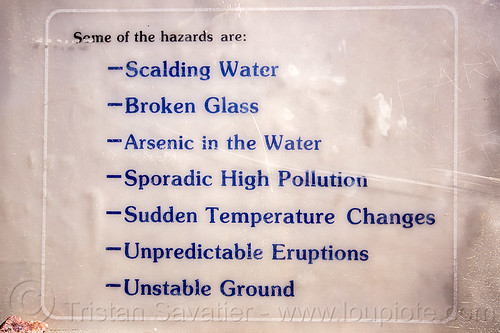 warning sign at hot creek (california), california, caution, danger, dangerous, eastern sierra, hot creek, hot springs, long valley caldera, mammoth lakes, river, warning sign