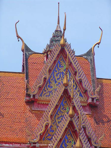 wat roof - สังขละบุรี - sangklaburi - thailand, roof, sangklaburi, temple, wat, สังขละบุรี