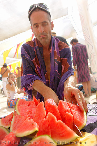 watermelon - burning man 2006, man