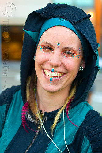 young woman in elf costume, bindis, brittany, fire dancer, fire dancing expo, fire performer, hoodie, hoody, makeup, temple of poi, woman