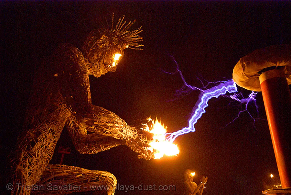 burning man, tesla coil and neela