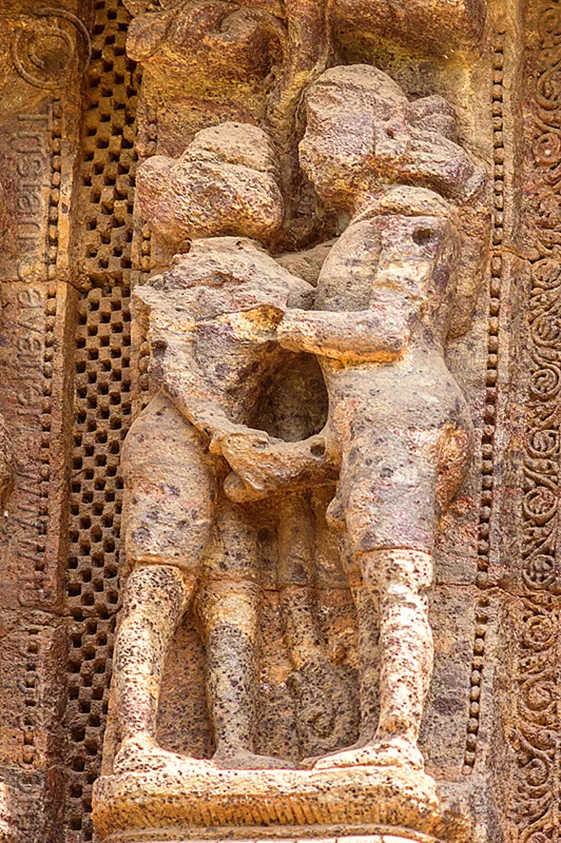 Hindu erotic stone carving konark sun temple india Hindu erotic stone carving konark sun temple india
