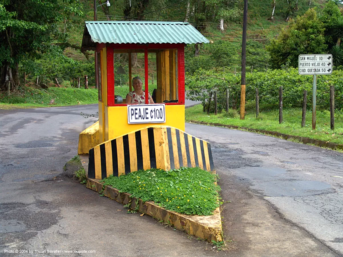 25c toll booth (costa rica), costa rica, peaje, tollbooth