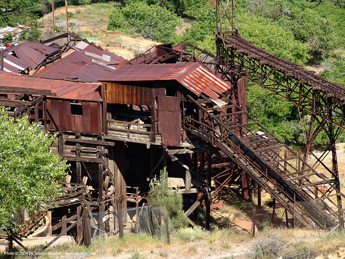 abandoned mercury smelter - new idria, cinnabar smelter, mercury pollution, rusty, trespassing