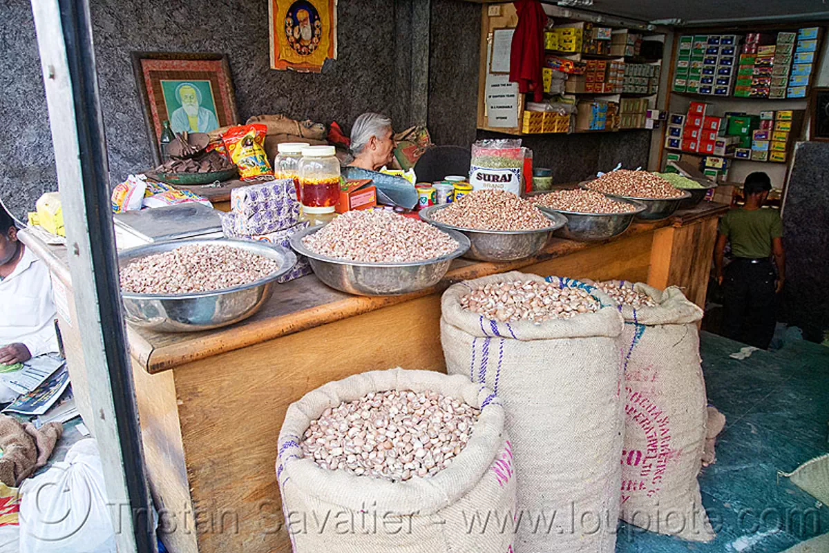 areca nuts (betelnut) bulk shop, delhi, india