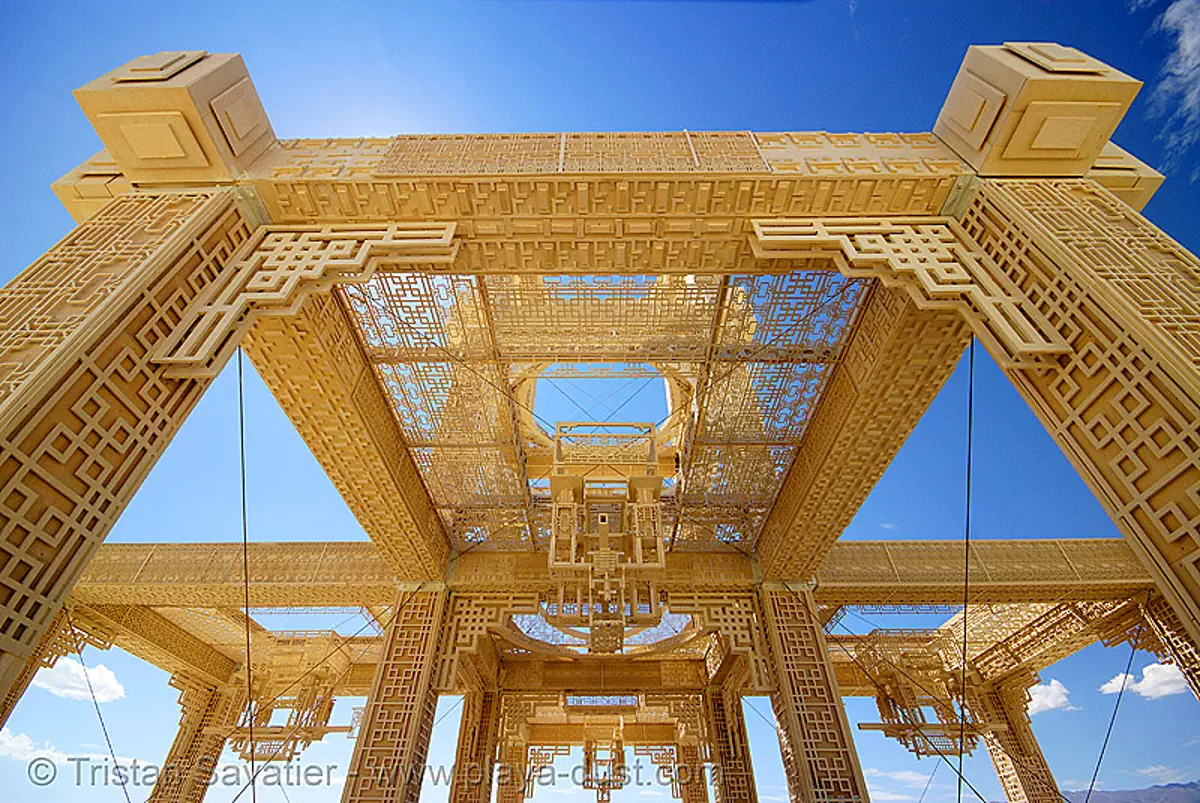 burning man - temple of forgiveness, temple of forgiveness, wood carving