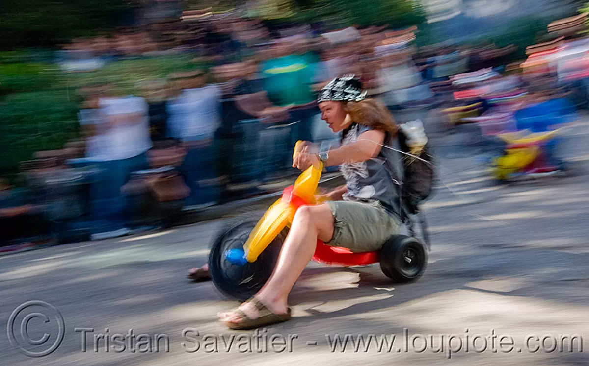 BYOBW, "bring your own big wheel" race, toy tricycles, san francisco