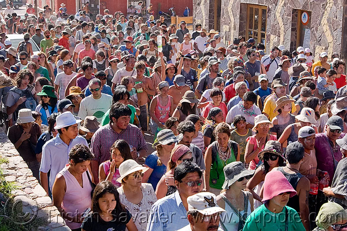 carnaval in the street  - tilcara (argentina), andean carnival, argentina, crowd, noroeste argentino, parade, quebrada de humahuaca, tilcara