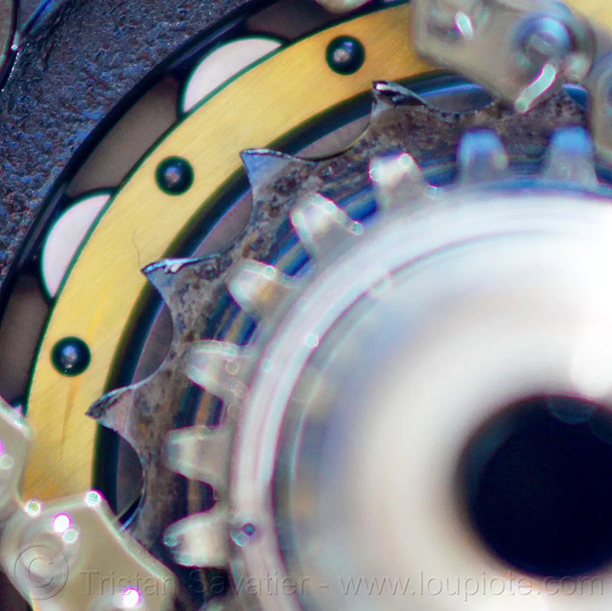 damaged balancer chain sprocket in KLR 650 engine Stock Photo 6974347650