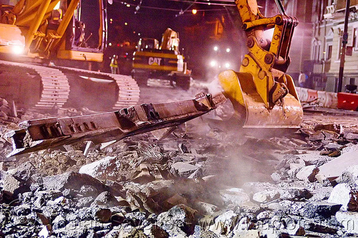 demolition of municipal railway tracks