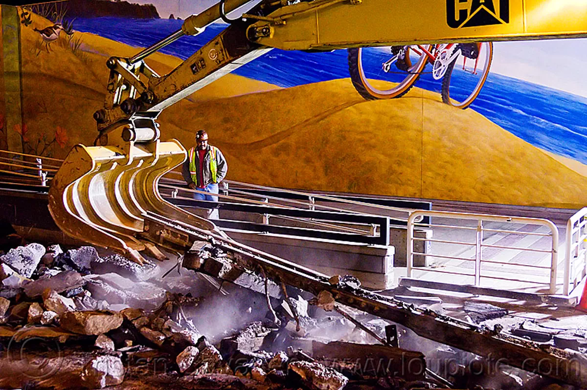 demolition of rail tracks