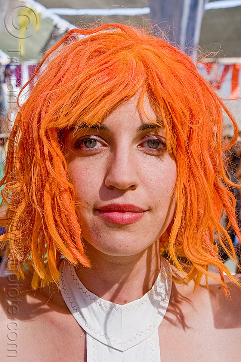the fifth element, burning man, costume, hair color, orange hair, the fifth element, woman