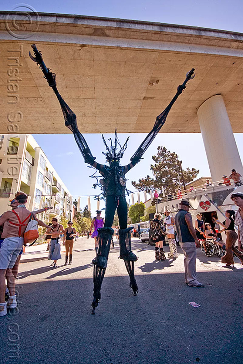giant insect costume, arms up, costume, insect, kevin, man, overpass