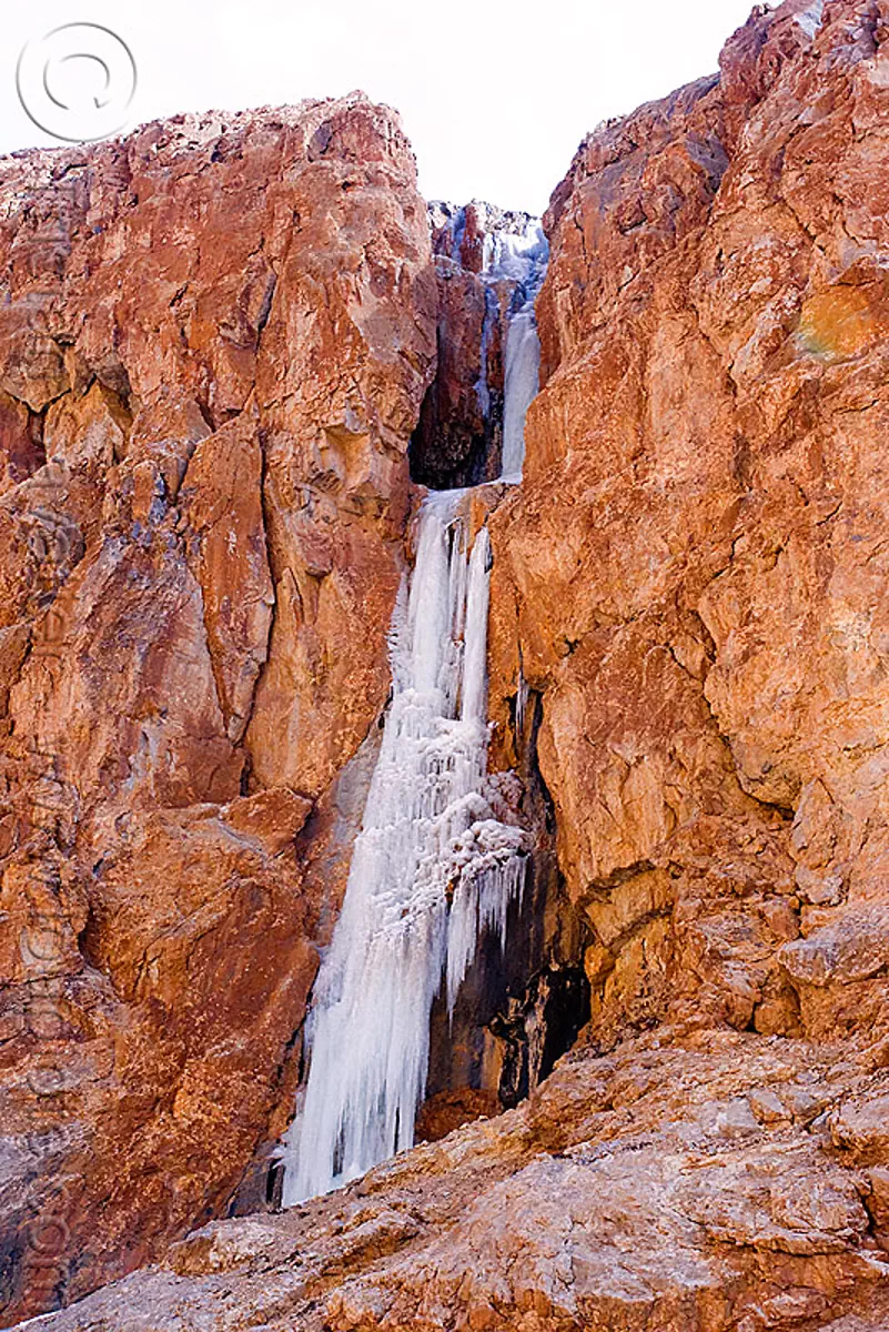 ice waterfall near pang - manali to leh road (india), ice waterfall, india, ladakh, mountains, pang