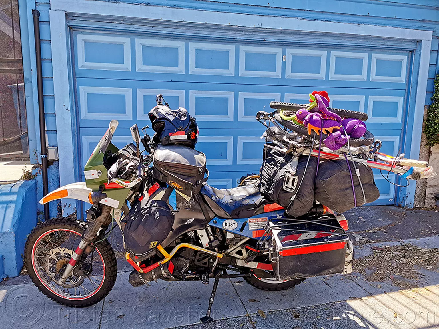 KLR 650 - burning man 2019, burning man, klr 650, loaded, luggage, motorcycle, overloaded, packed, panniers