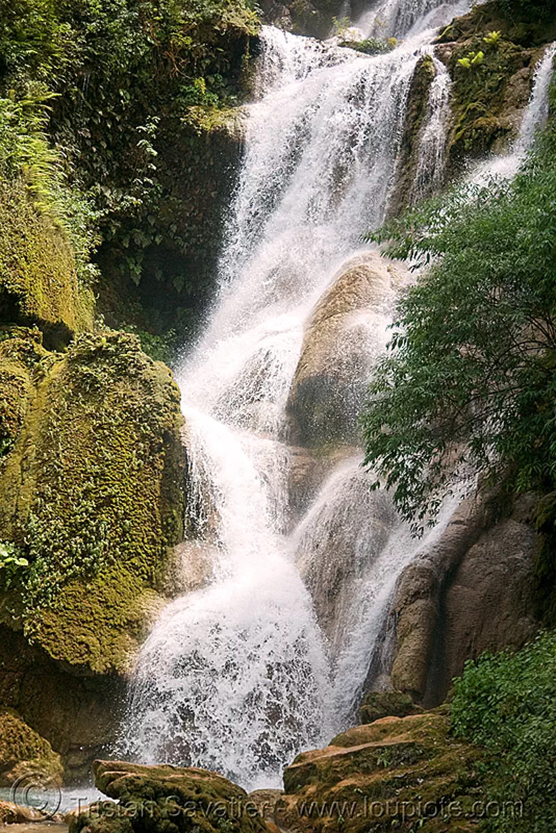 kuang si waterfall - luang prabang (laos), cascade, kuang si falls, laos, luang prabang, waterfall
