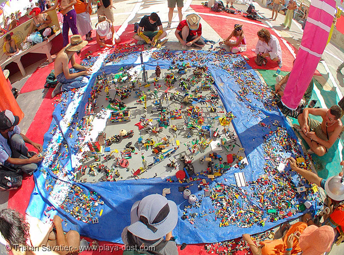 lego art installation by benjamin jones, burning man 2005