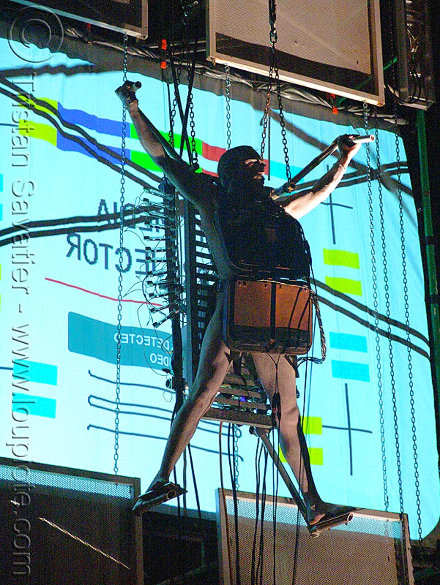 live performance with electricity - david therrien's installation, david therrien, electricity, man, performance