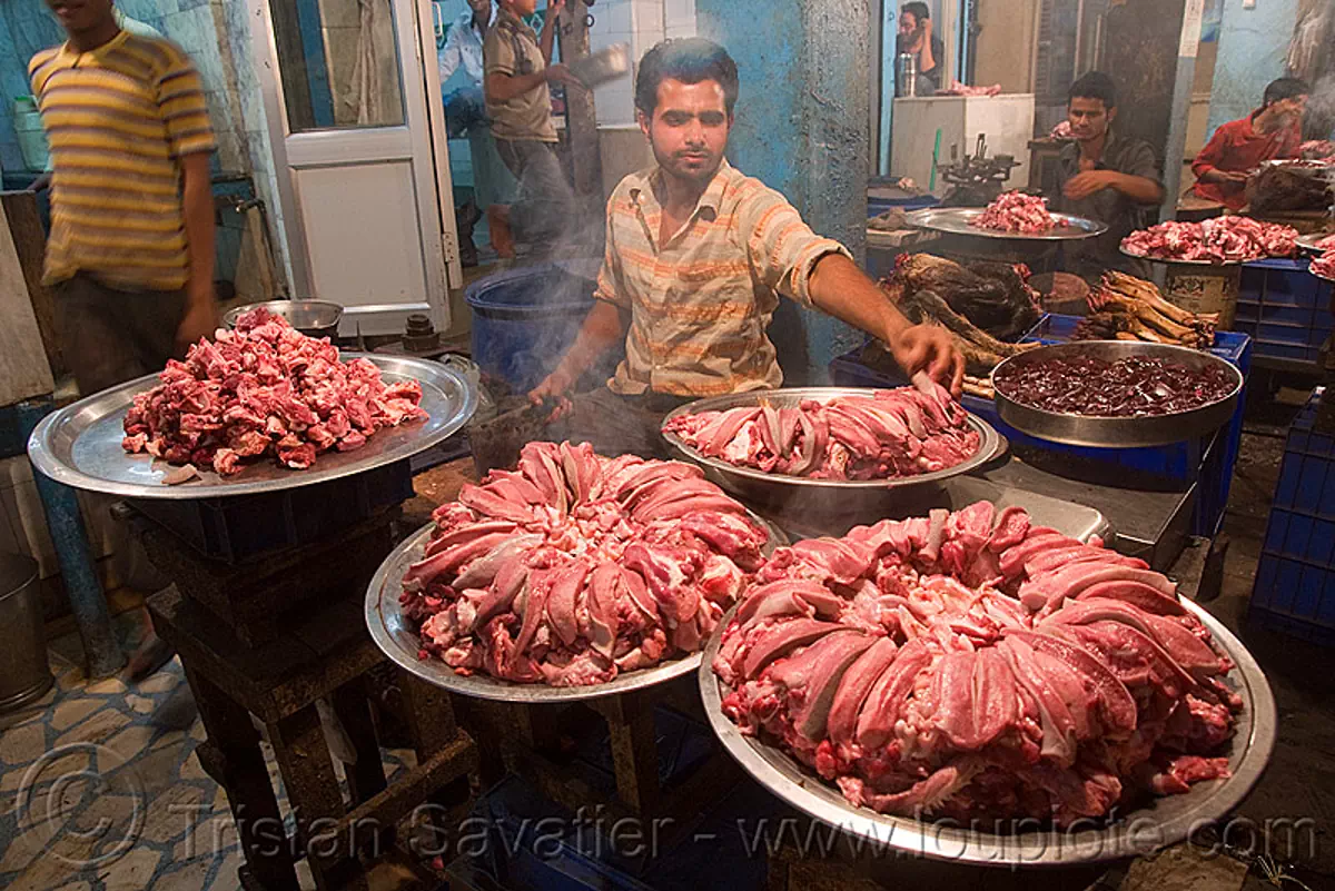 meat shop - goat meat - butcher - delhi (india), butcher, chevon, delhi, goat meat, halal meat, india, meat market, meat shop, mutton, raw meat