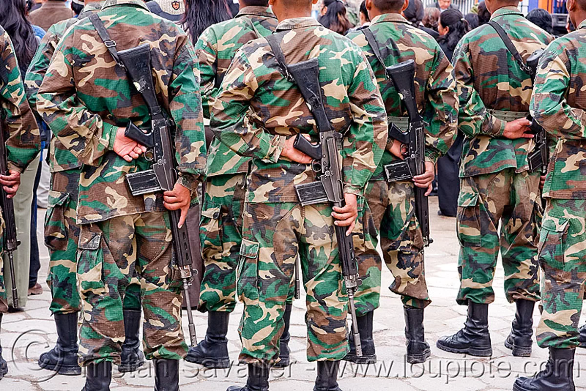 military training - uyuni (bolivia), armed, army, assault weapons, automatic weapons, bolivia, exercise, fatigues, guns, infantery, military, rifles, soldiers, training, uniform, uyuni