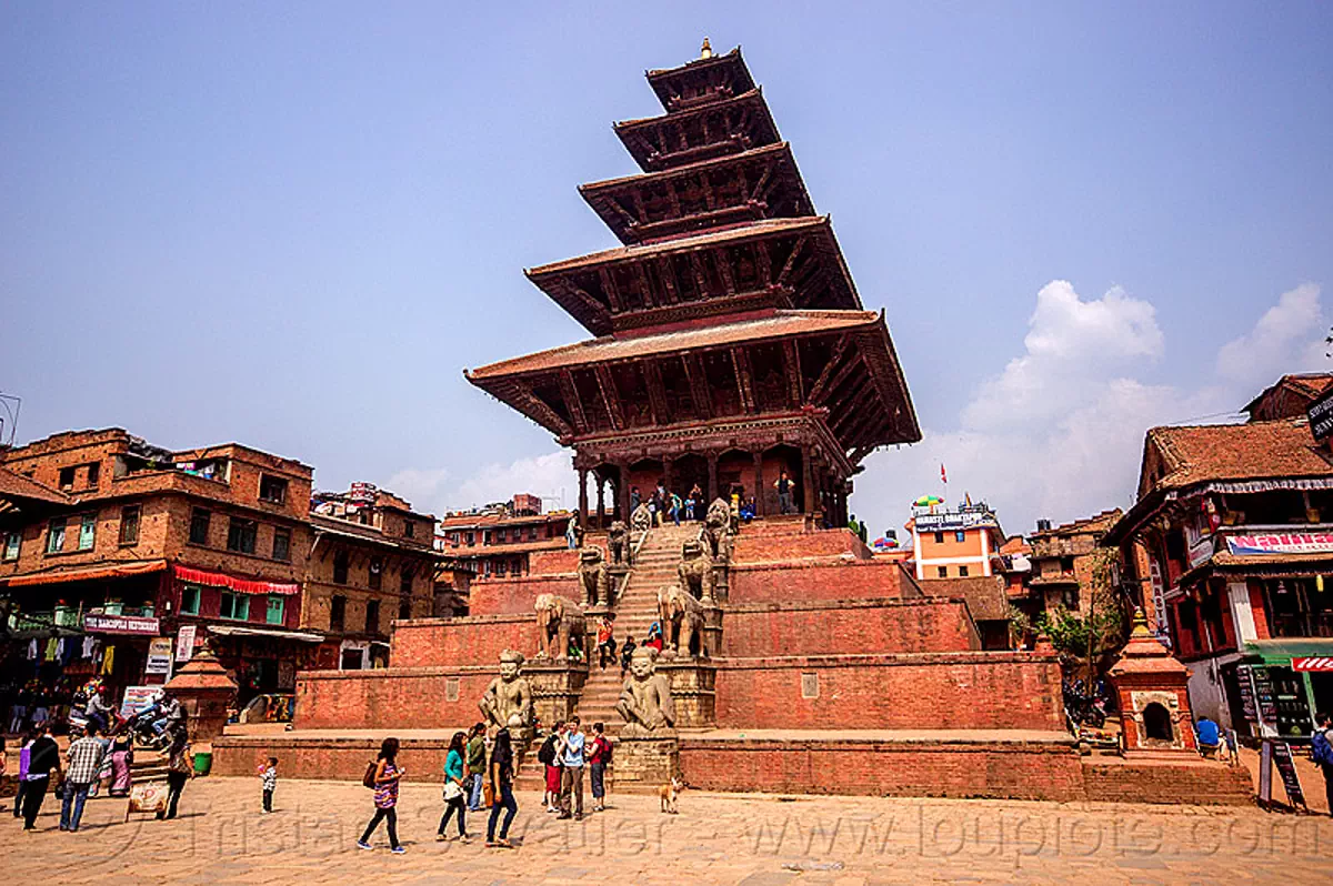 nyatapola temple - tachupal tole - bhaktapur (nepal), bhaktapur, hindu temple, hinduism, nyatapola temple, pyramid, stairs, steps, tachupal tole