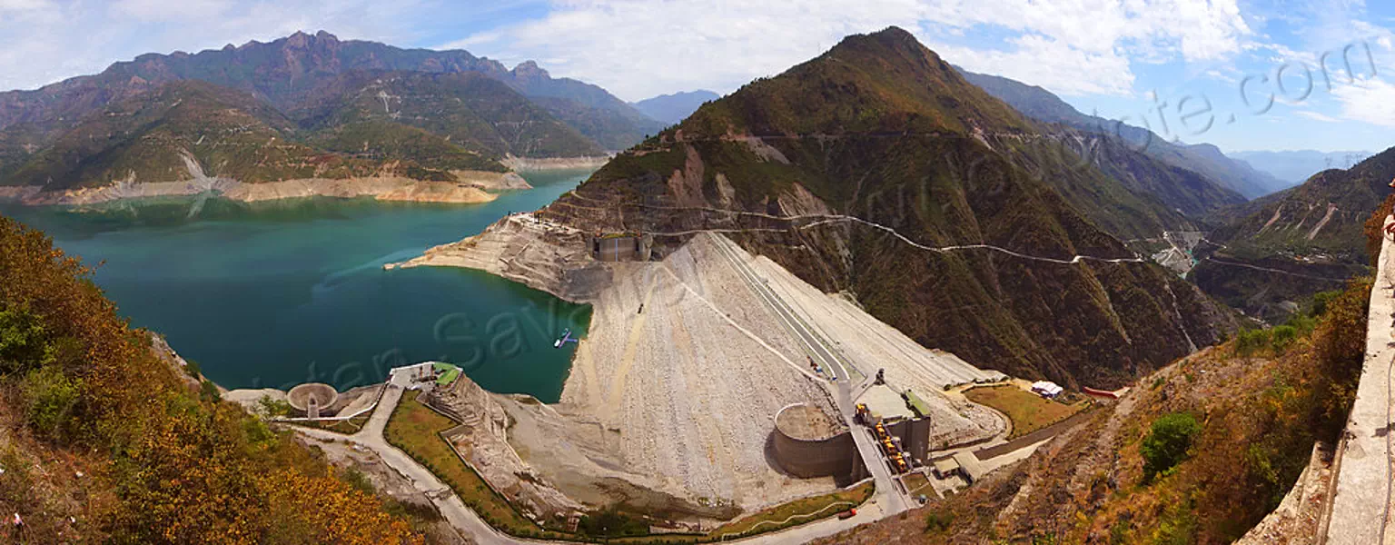 Panorama Of The Tehri Dam India panorama-of-the-tehri-dam-india