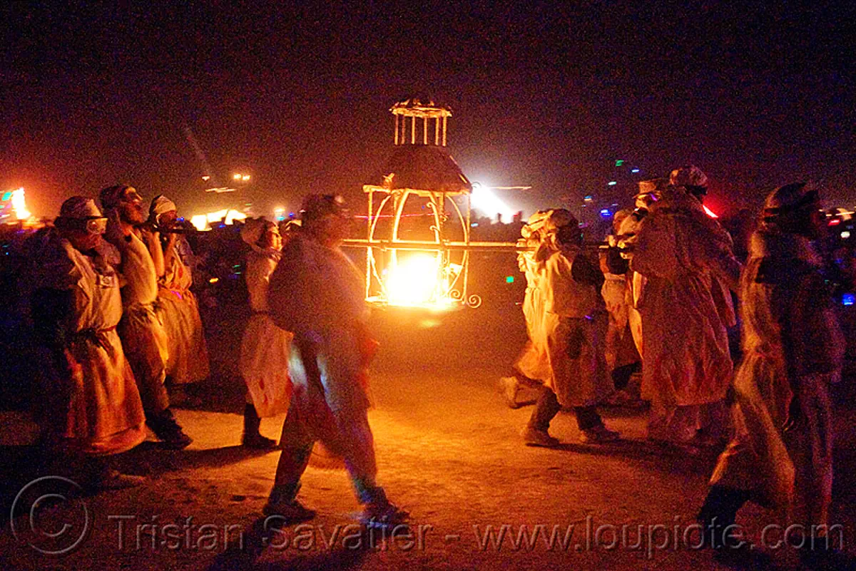 procession ceremonial flame, burning man 2009