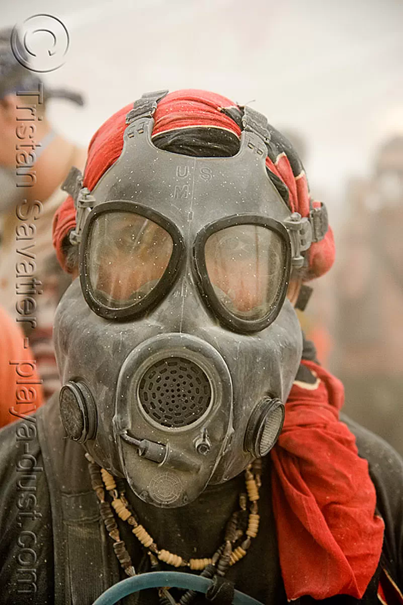 respirator, burner with dust mask, burning man 2008